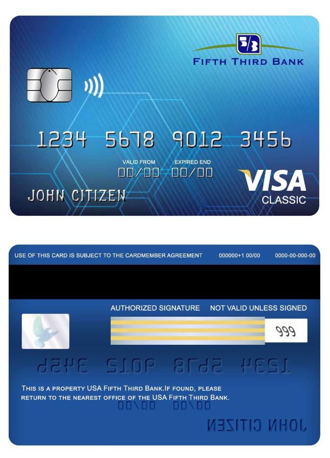 USA Fifth Third Bank visa classic card